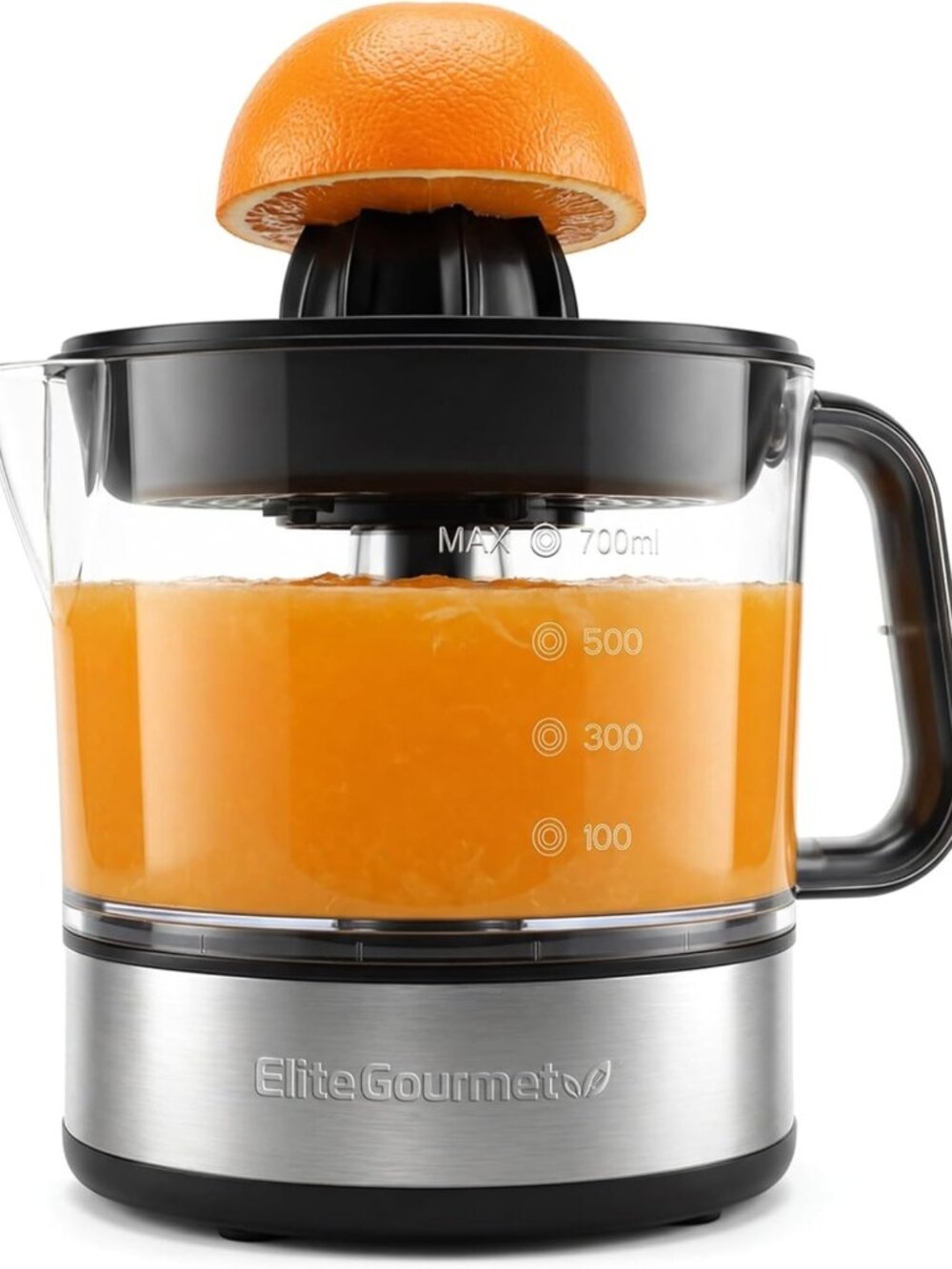 Compact Electric Citrus Juicer - 40W, BPA-Free, Pulp Control, Easy Pour, 24oz
